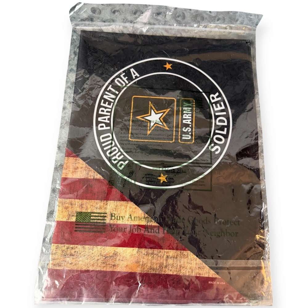 NEW US Army Garden Flag - Proud Parent of a Soldier - Double Sided 9.5"x12.5"